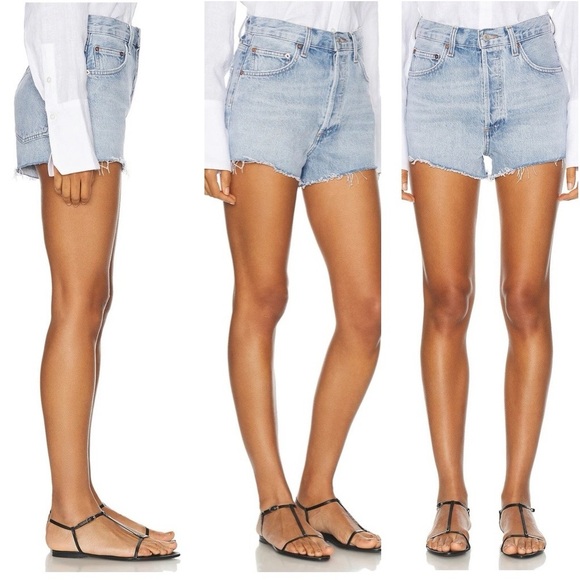 NWT AGOLDE Mila High Rise Vintage Denim Light Wash Shorts Sz 32 - Picture 1 of 7